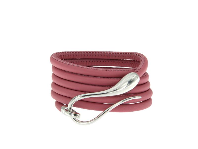 BRACCIALE ARGENTO E PELLE ROSA DADA ARRIGONI ELIKA DEK08BRAGXN